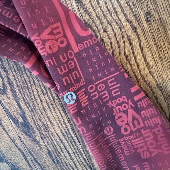 LULULEMON High Rise HR Wunder Under Tight Leggings LLBR Red Ombré Logo Print 6 - Picture 7 of 9